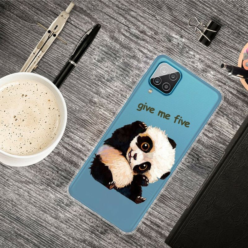 Coque Samsung Galaxy A12 / M12 Transparente Panda Give Me Five