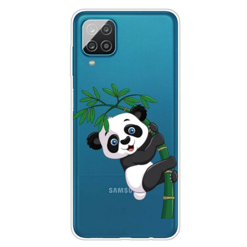 Coque Samsung Galaxy A12 / M12 Transparente Panda Sur Le Bambou