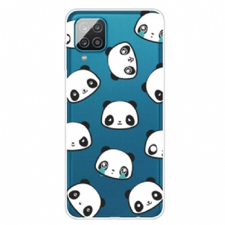 Coque Samsung Galaxy A12 / M12 Transparente Pandas Sentimentaux