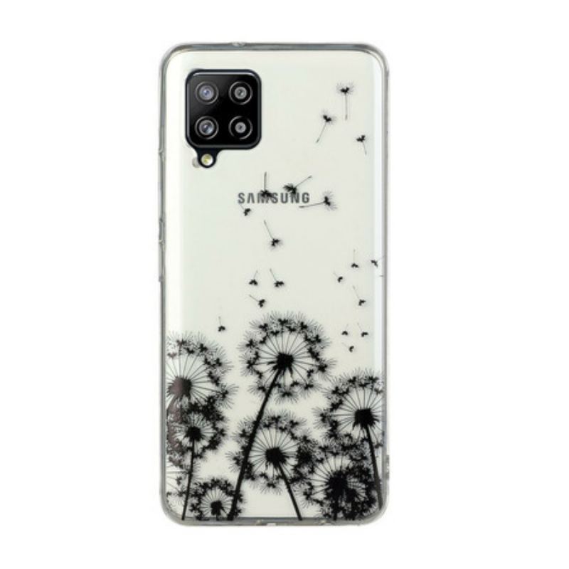 Coque Samsung Galaxy A12 / M12  Transparente Pissenlits Noirs