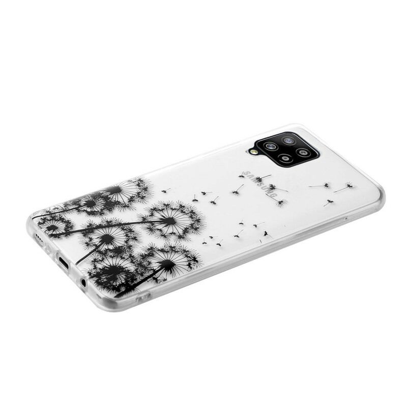 Coque Samsung Galaxy A12 / M12  Transparente Pissenlits Noirs