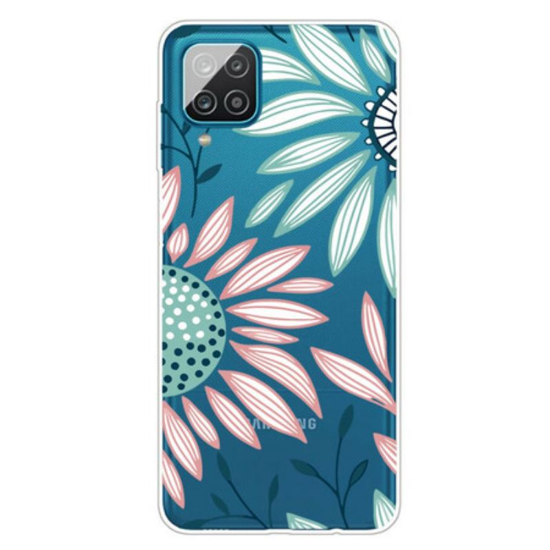 Coque Samsung Galaxy A12 / M12 Transparente Une Fleur