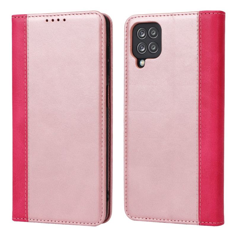 Flip Cover Samsung Galaxy A12 / M12 Bicolore Style Cuir