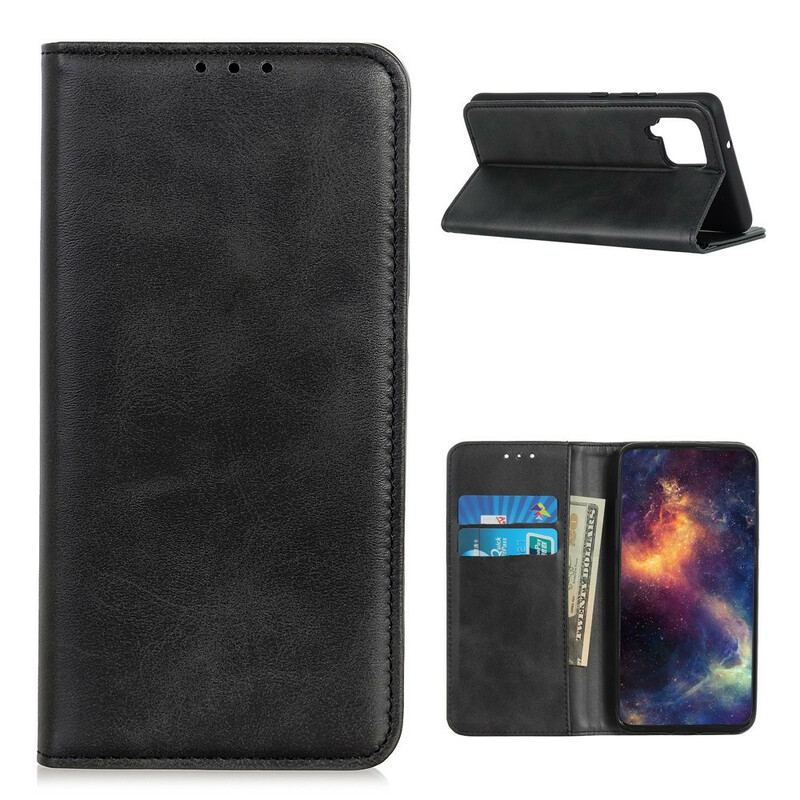 Flip Cover Samsung Galaxy A12 / M12 Cuir Fendu