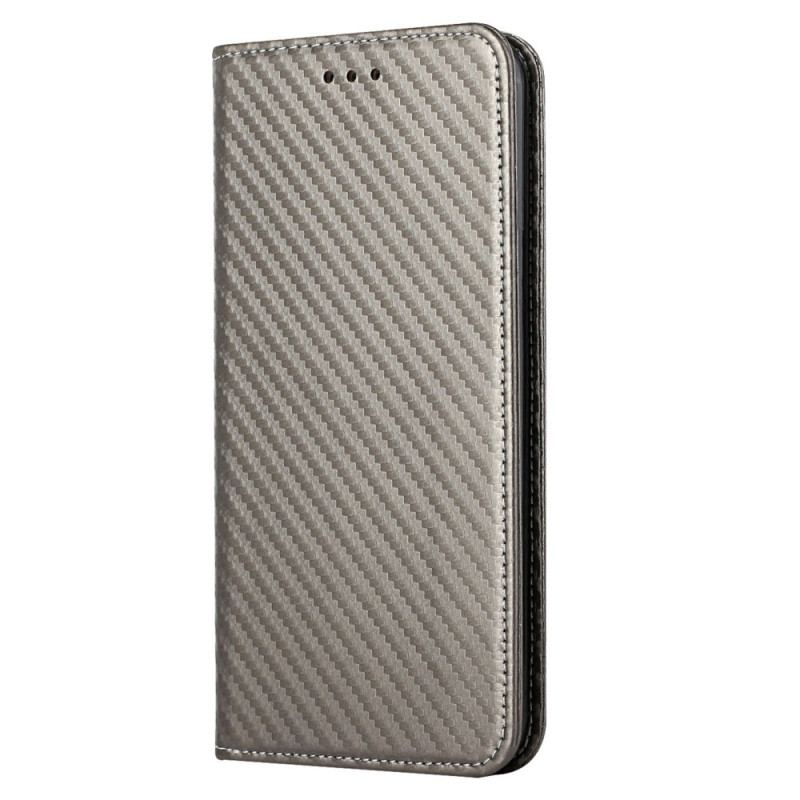 Flip Cover Samsung Galaxy A12 / M12 Fibre Carbone à Lanière