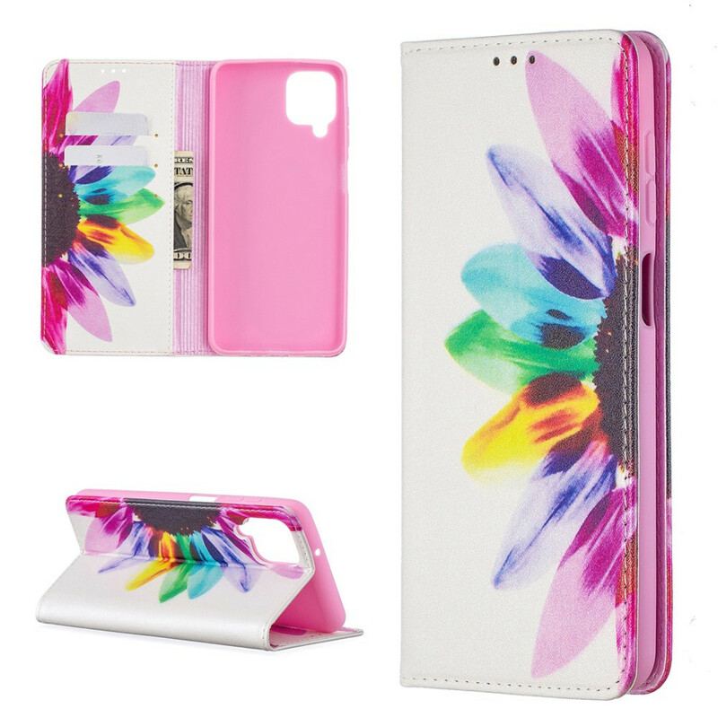 Flip Cover Samsung Galaxy A12 / M12 Fleur Aquarelle