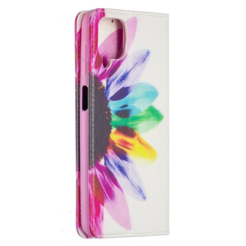 Flip Cover Samsung Galaxy A12 / M12 Fleur Aquarelle