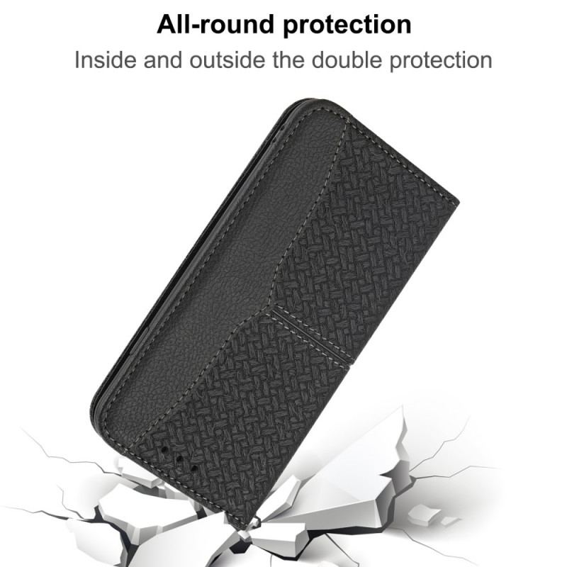 Flip Cover Samsung Galaxy A12 / M12 Style Cuir Tissée à Lanière