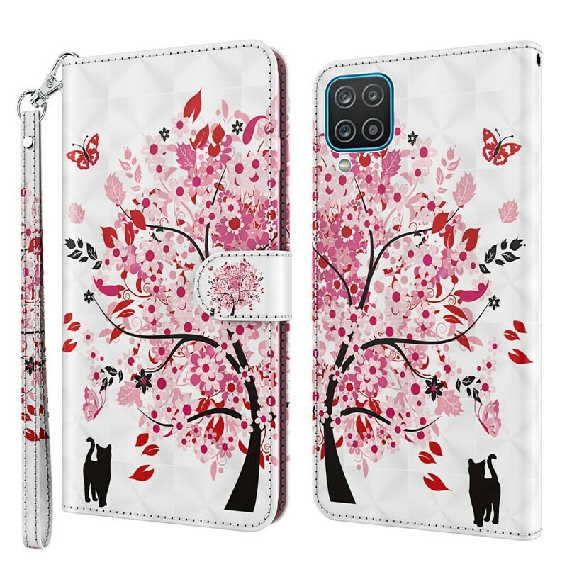 Housse Samsung Galaxy A12 / M12 Arbre Rose