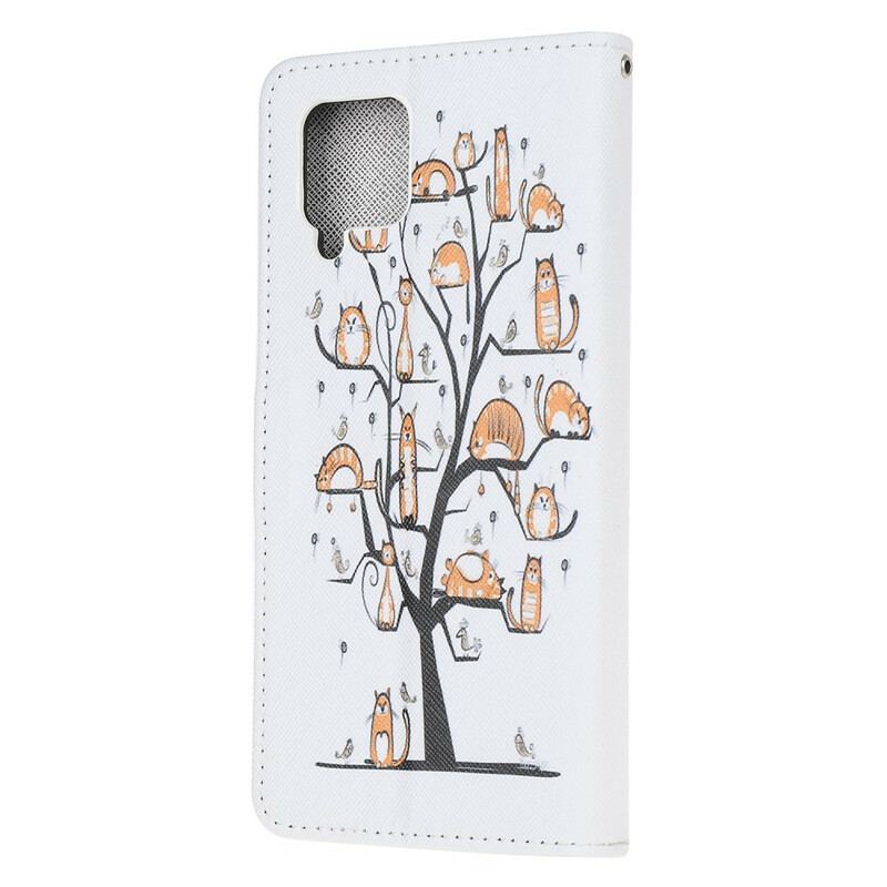 Housse Samsung Galaxy A12 / M12 Funky Cats à Lanière