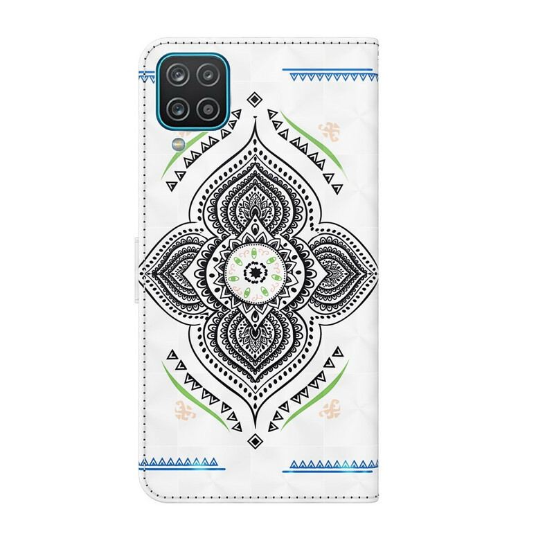 Housse Samsung Galaxy A12 / M12 Light Spots Mandala avec Lanière