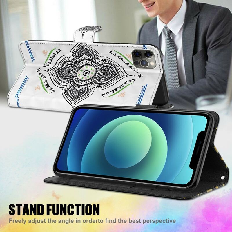 Housse Samsung Galaxy A12 / M12 Light Spots Mandala avec Lanière