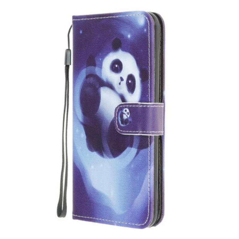 Housse Samsung Galaxy A12 / M12 Panda Space à Lanière