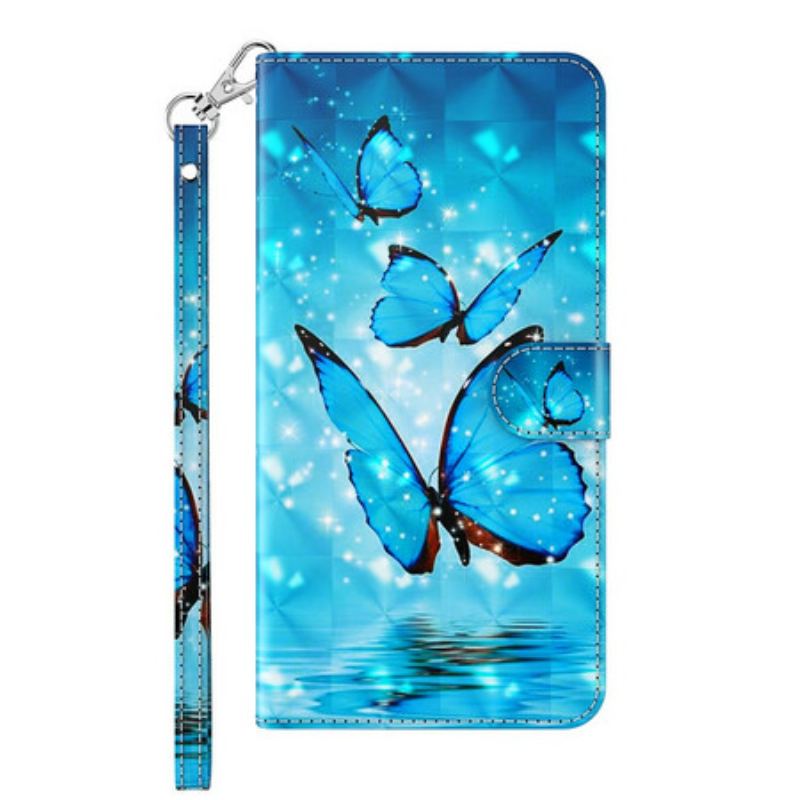 Housse Samsung Galaxy A12 / M12 Papillons Bleus Volants