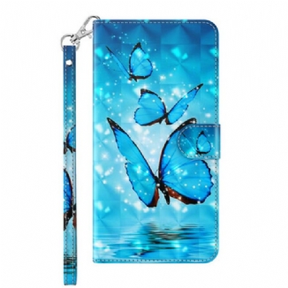 Housse Samsung Galaxy A12 / M12 Papillons Bleus Volants