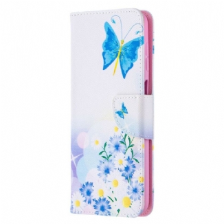 Housse Samsung Galaxy A12 / M12 Papillons et Fleurs Peints