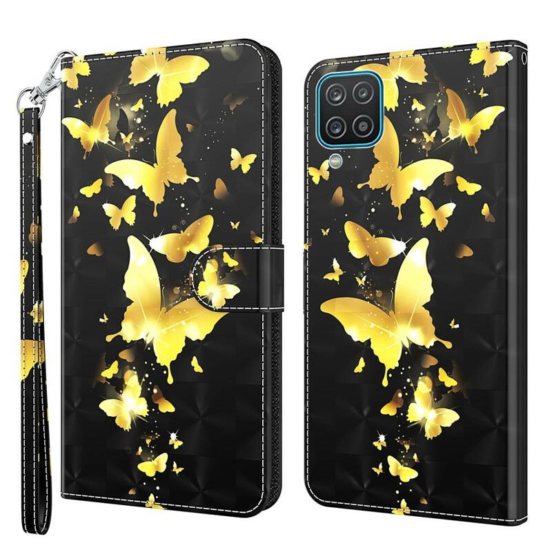 Housse Samsung Galaxy A12 / M12 Papillons Jaunes