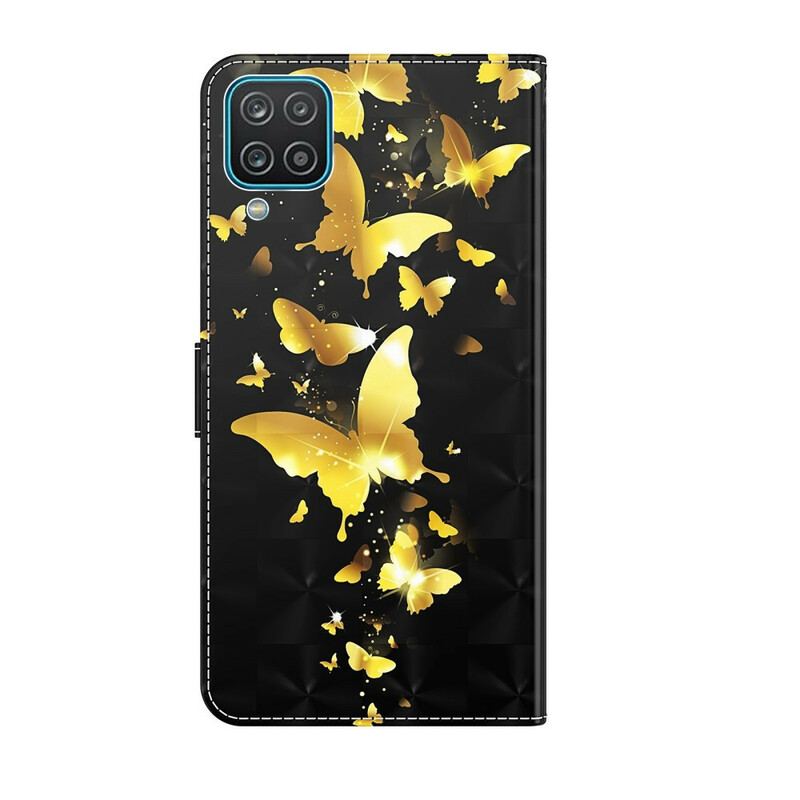 Housse Samsung Galaxy A12 / M12 Papillons Jaunes