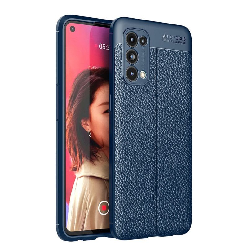 Coque Oppo Find X3 Lite Effet Cuir Litchi Double Line