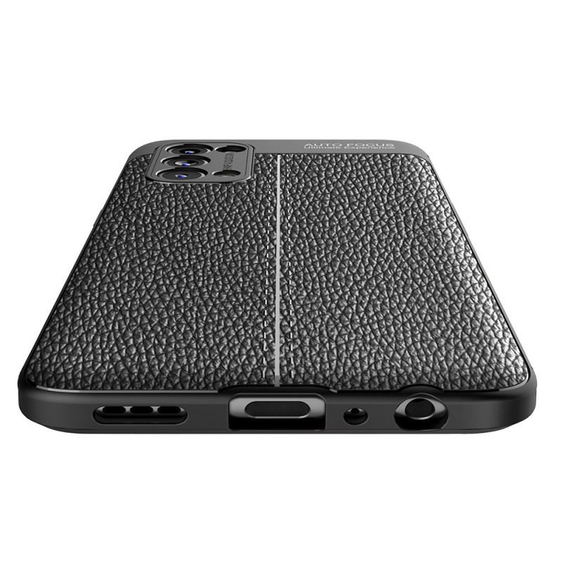 Coque Oppo Find X3 Lite Effet Cuir Litchi Double Line