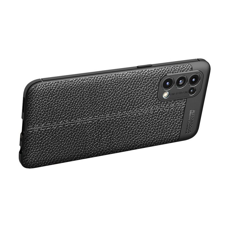 Coque Oppo Find X3 Lite Effet Cuir Litchi Double Line