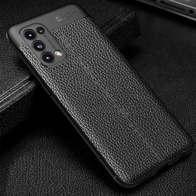 Coque Oppo Find X3 Lite Effet Cuir Litchi Double Line