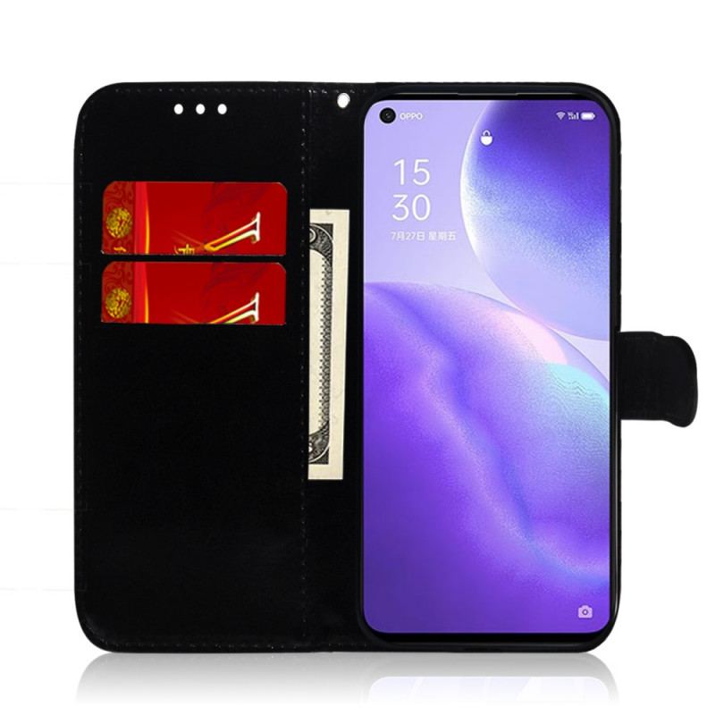 Housse Oppo Find X3 Lite Simili Cuir Couverture Miroir