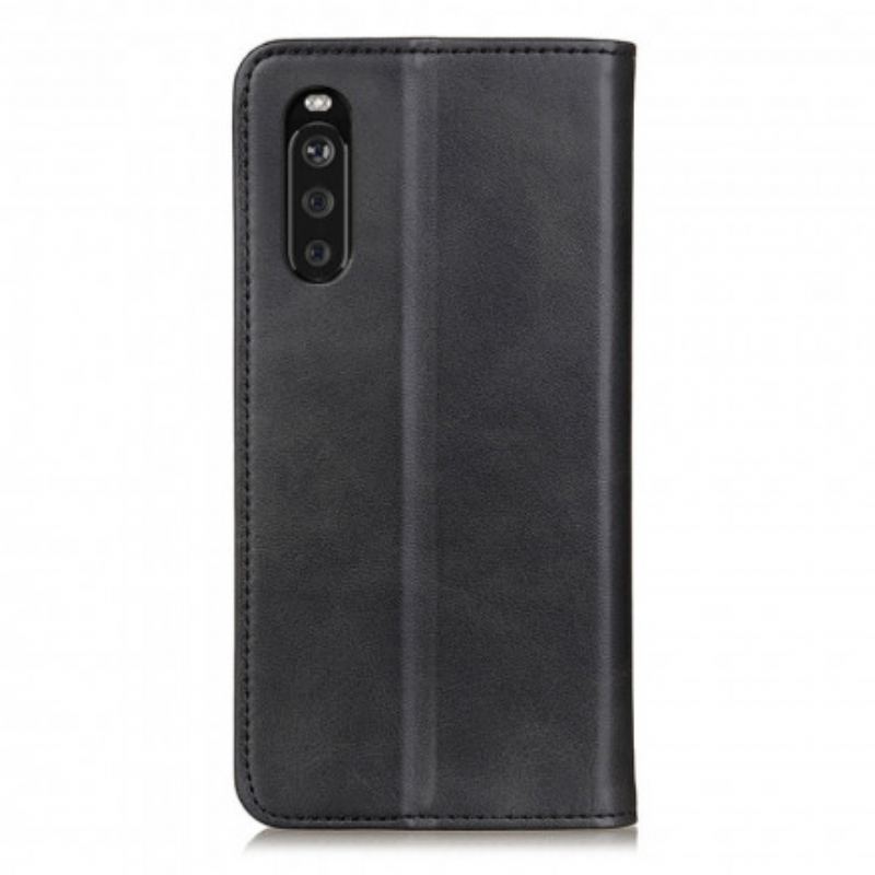 Flip Cover Sony Xperia 10 III Cuir Fendu Élégance