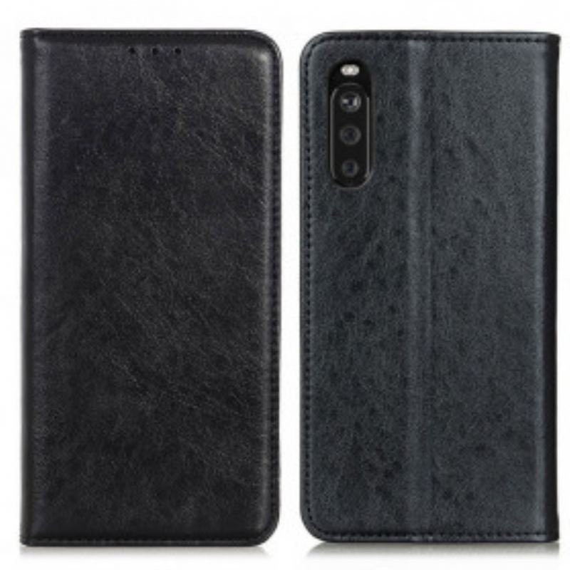 Flip Cover Sony Xperia 10 III Cuir Fendu Texturé