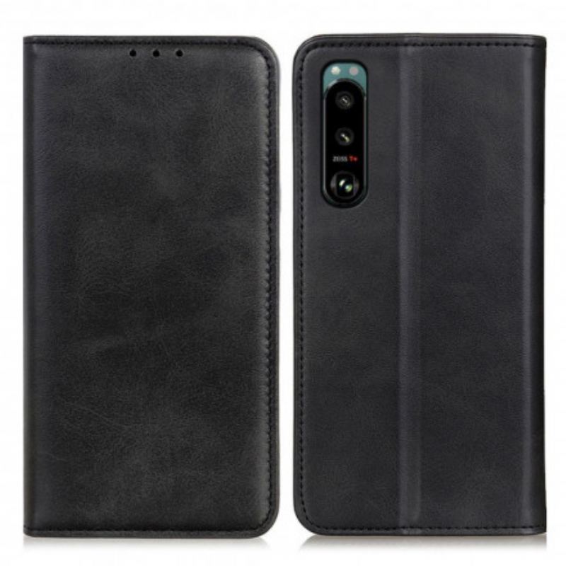 Flip Cover Sony Xperia 5 III Cuir Fendu Élégance