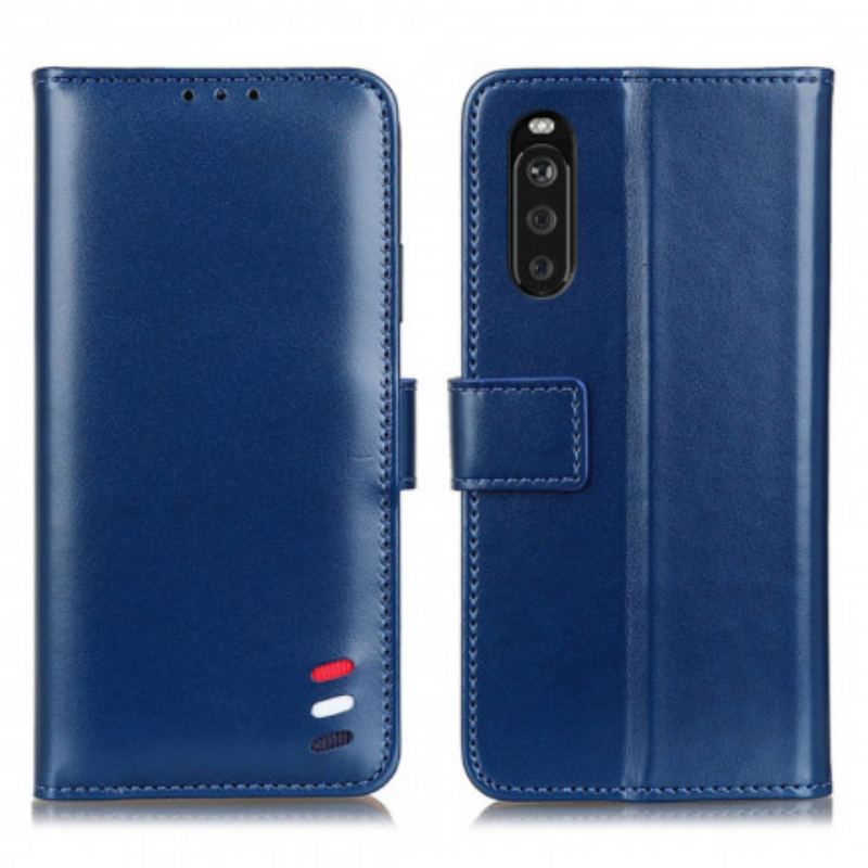 Housse Sony Xperia 10 III Effet Cuir Tricolore