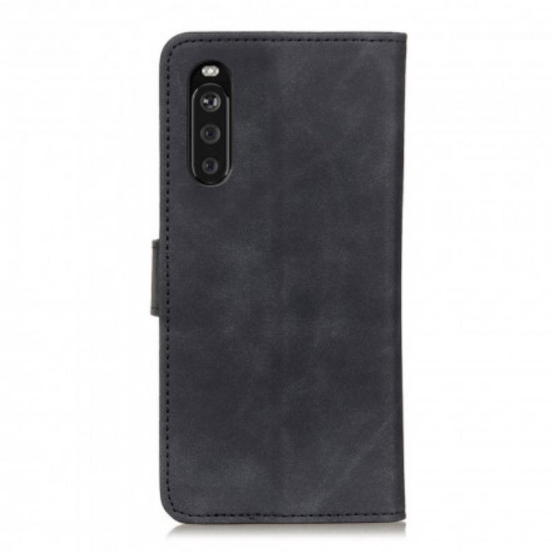 Housse Sony Xperia 10 III Effet Cuir Vintage KHAZNEH