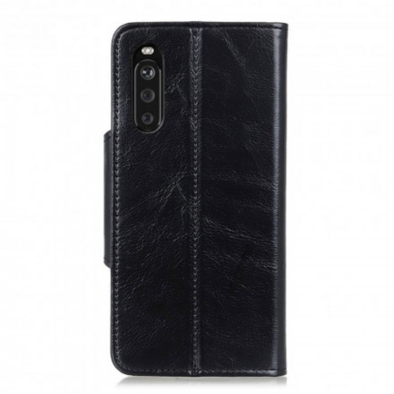 Housse Sony Xperia 10 III Simili Cuir Bouton Verni