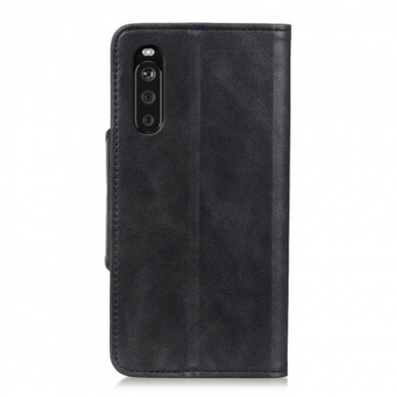 Housse Sony Xperia 10 III Simili Cuir Vintage Bouton