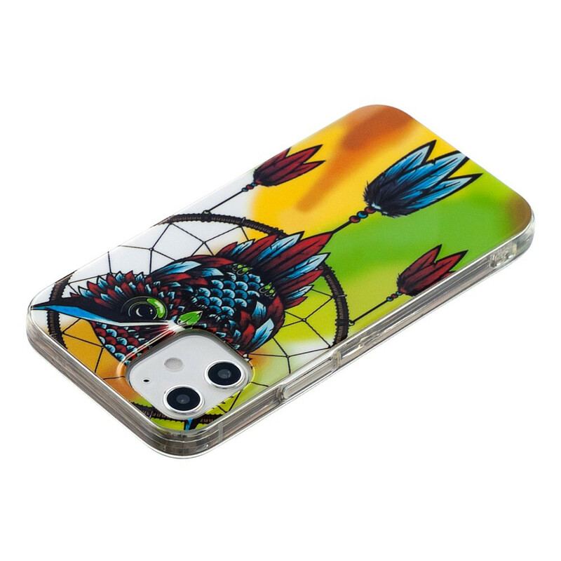 Coque iPhone 12 / 12 Pro Attrape Rêves Hibou Fluorescente