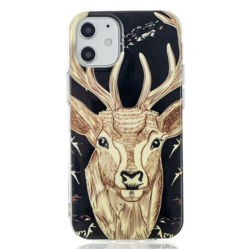 Coque iPhone 12 / 12 Pro Cerf Majestueux Fluorescente