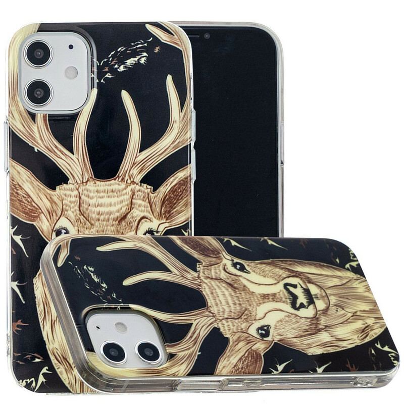 Coque iPhone 12 / 12 Pro Cerf Majestueux Fluorescente