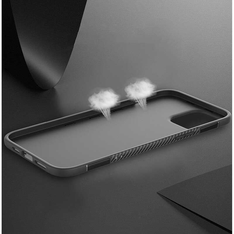 Coque iPhone 12 / 12 Pro Fibre Carbone Anneau Métallique