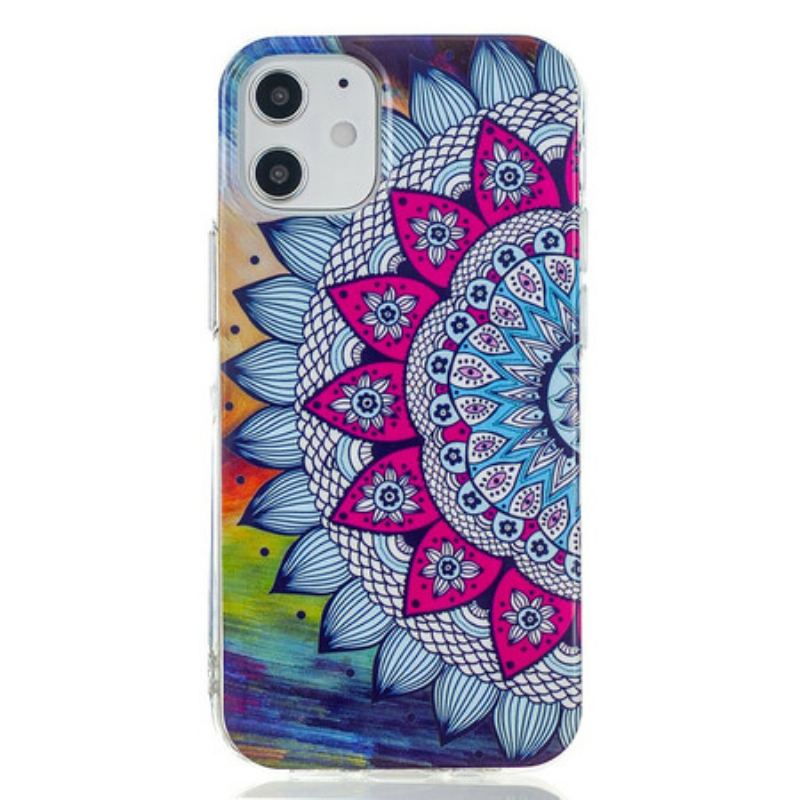 Coque iPhone 12 / 12 Pro Mandala Coloré Fluorescente