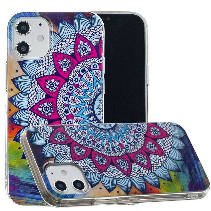 Coque iPhone 12 / 12 Pro Mandala Coloré Fluorescente