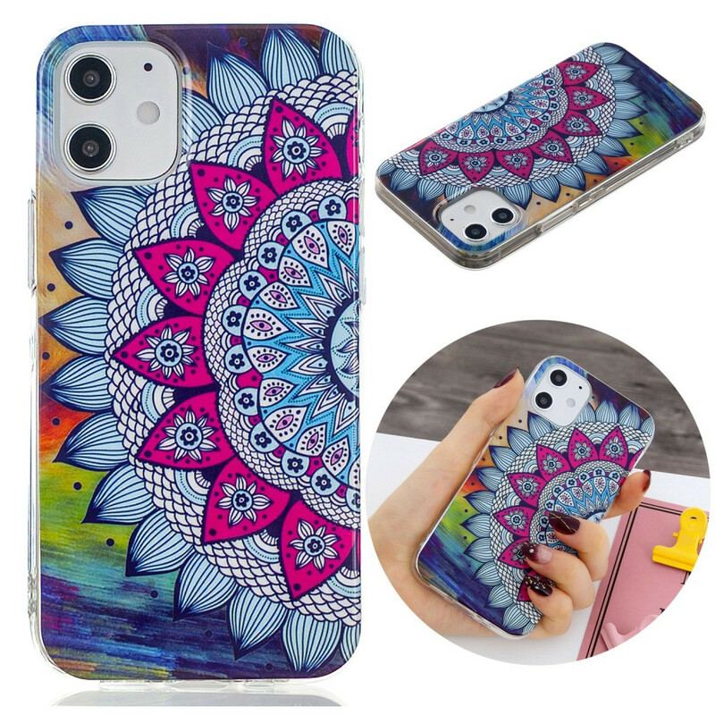 Coque iPhone 12 / 12 Pro Mandala Coloré Fluorescente