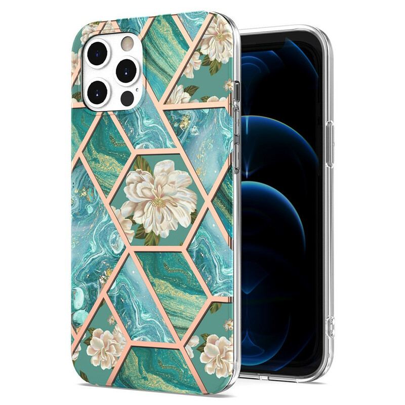 Coque iPhone 12 / 12 Pro Marbrée Florale