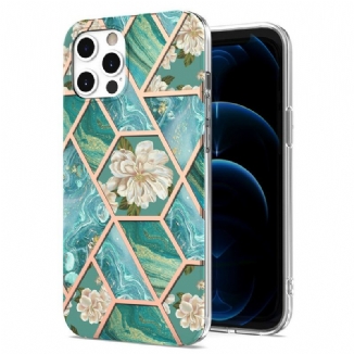 Coque iPhone 12 / 12 Pro Marbrée Florale