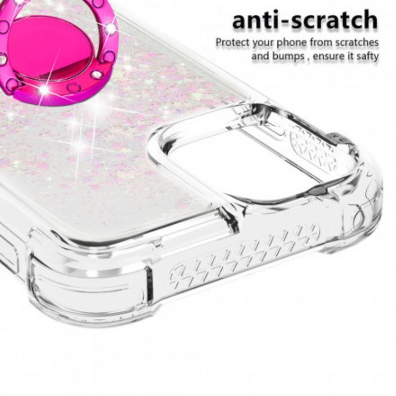 Coque iPhone 12 / 12 Pro Paillettes avec Anneau-Support