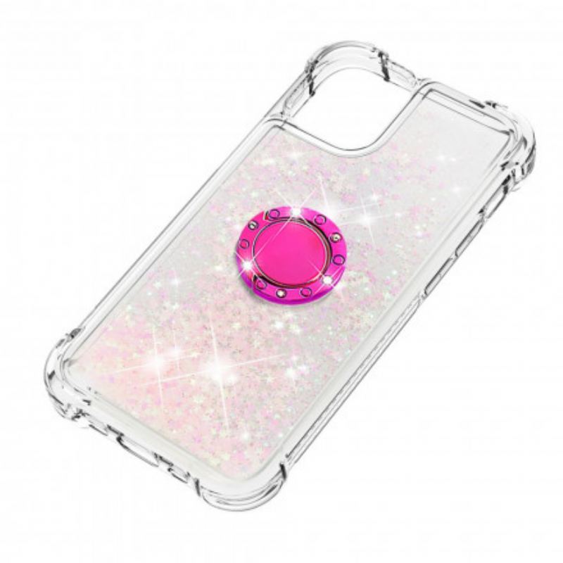 Coque iPhone 12 / 12 Pro Paillettes avec Anneau-Support