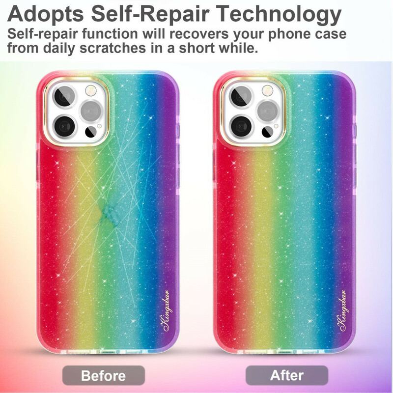 Coque iPhone 12 / 12 Pro Paillettes Multicolores KINGXBAR