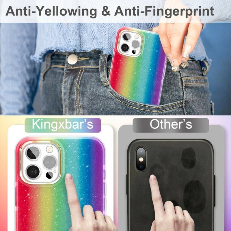 Coque iPhone 12 / 12 Pro Paillettes Multicolores KINGXBAR