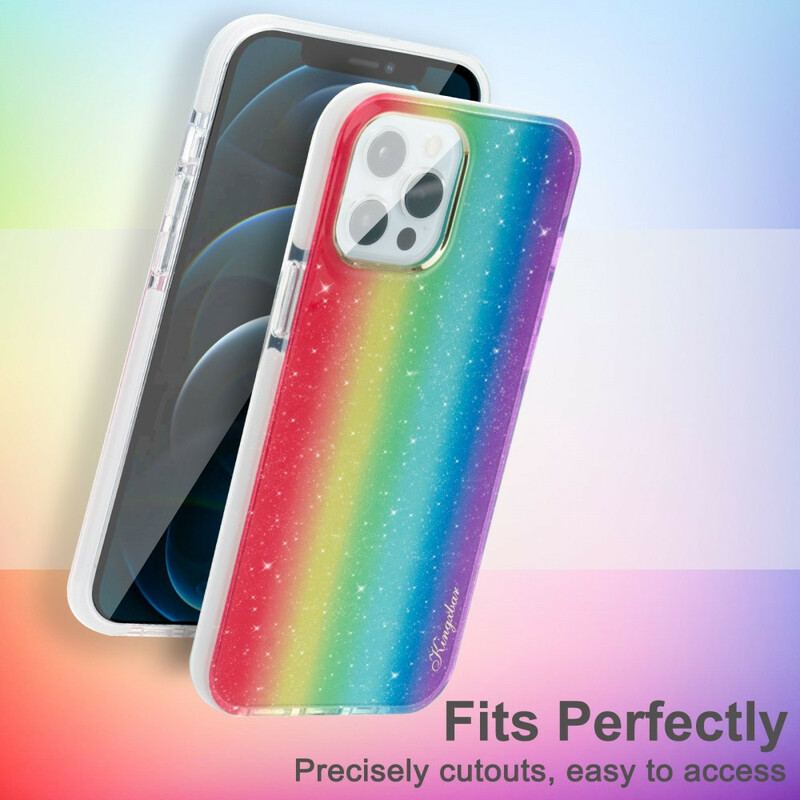 Coque iPhone 12 / 12 Pro Paillettes Multicolores KINGXBAR