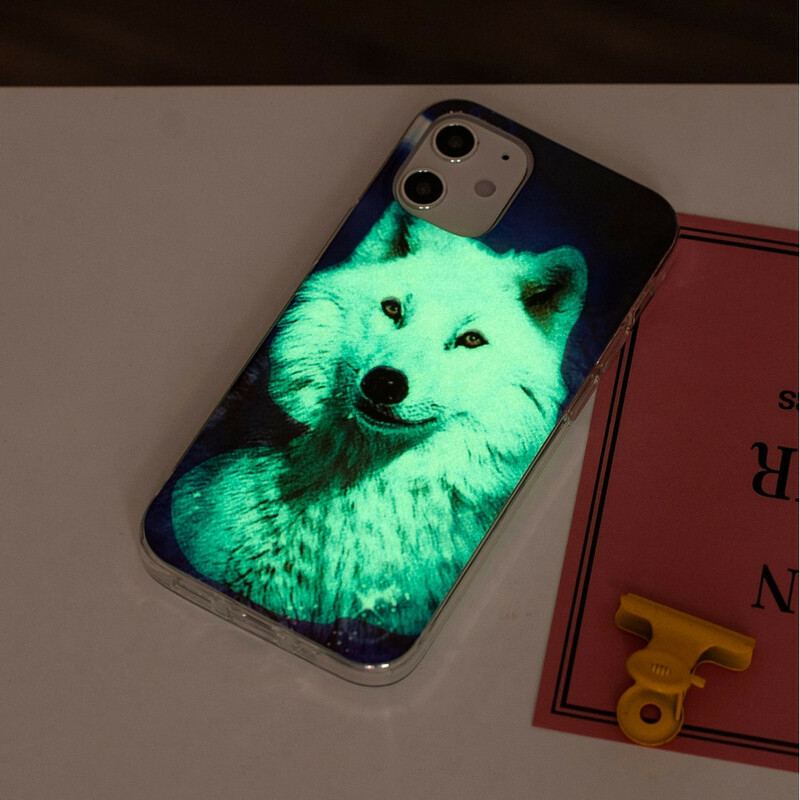 Coque iPhone 12  / 12 Pro Série Loup Fluorescente