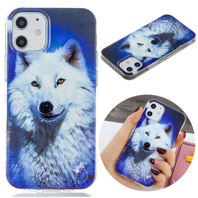 Coque iPhone 12  / 12 Pro Série Loup Fluorescente